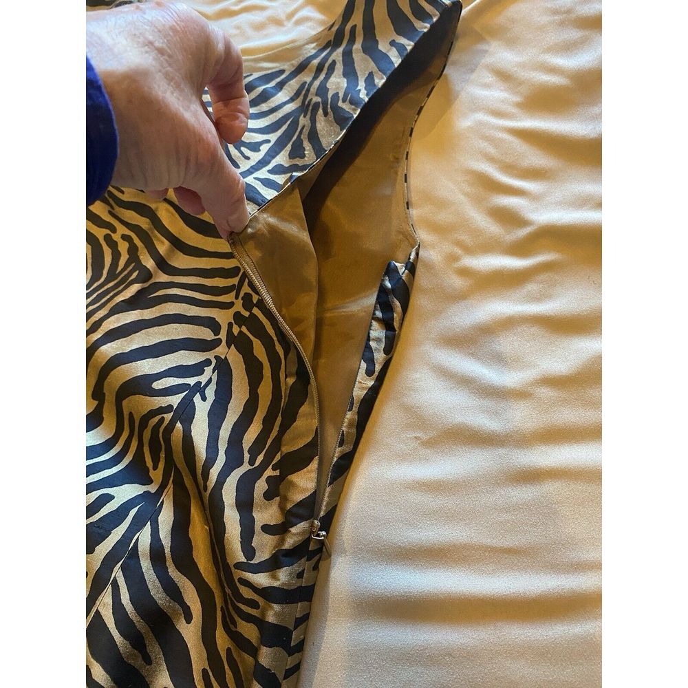 Ann May 100% Silk Zebra Stripe 2Pc Sleeveless Top & ButtonUp Shirt‎ Jacket Small - Picture 7 of 8
